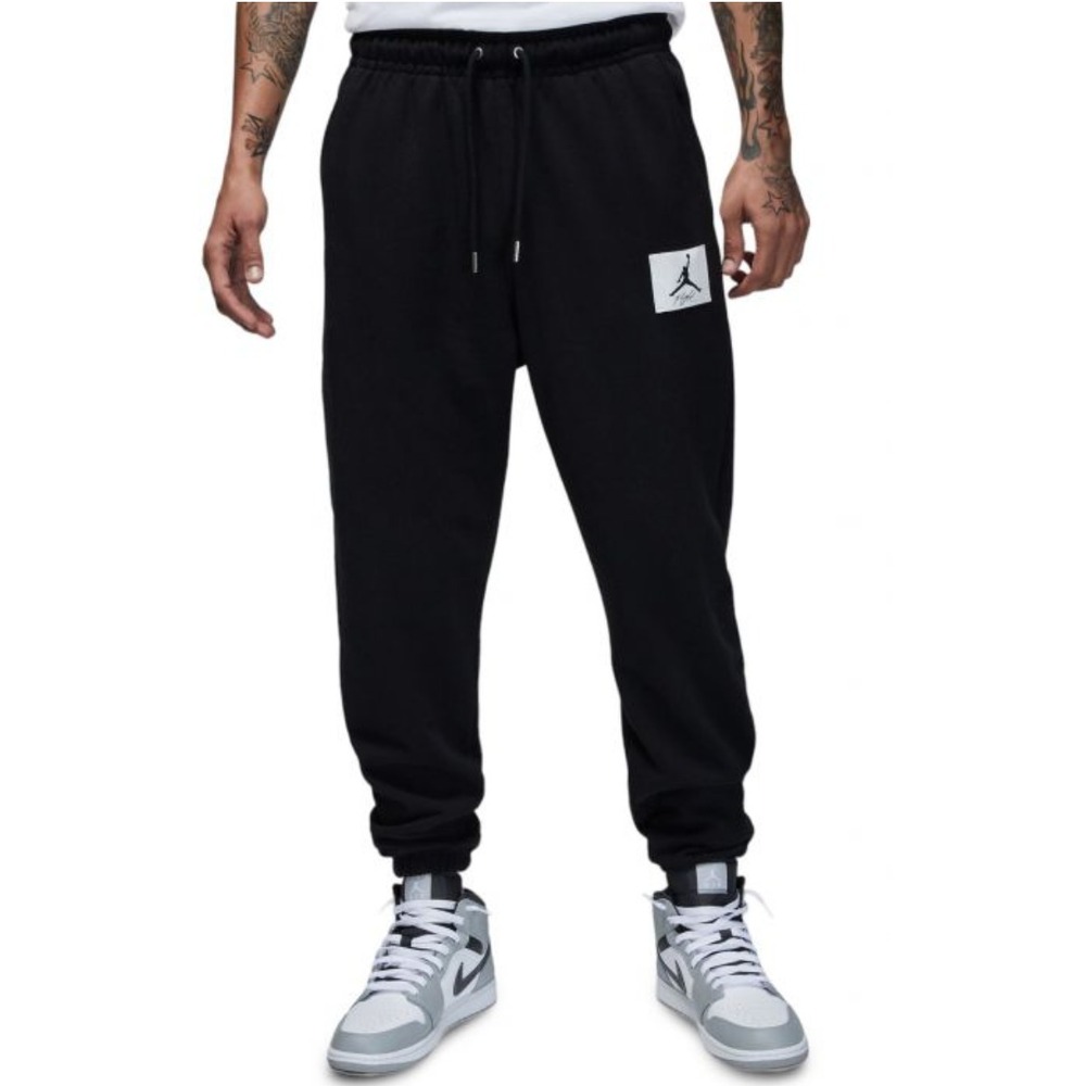 New JORDAN FLIGHT FLEECE PANTS Large Men – Black/Sail DQ7468-010